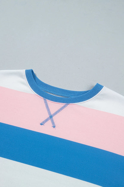 Stripe Colorblock Long Sleeve Oversized Top — product image 4