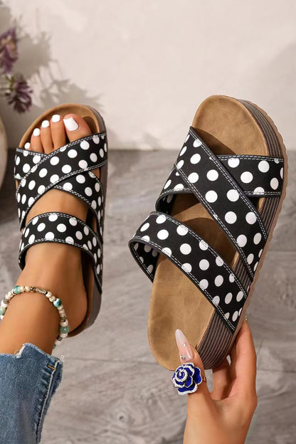 Meadow Polka Dot Suede Slippers