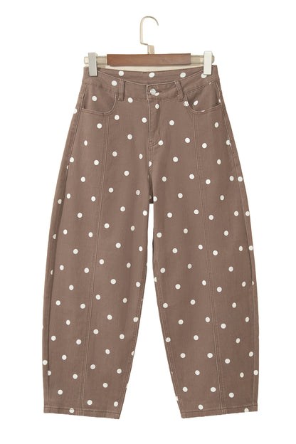 Peach Stand Polka Dot Barrel Jeans