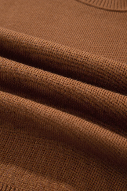 Chestnut Ribbed Tunic Sweater