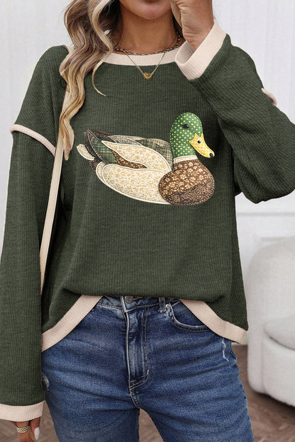 Lucky Mallard Contrast Knit Top