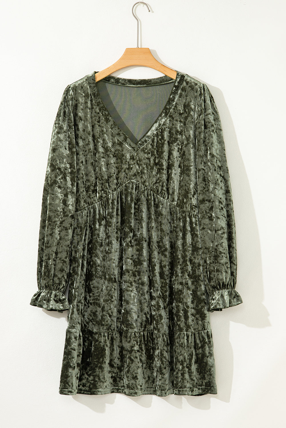 Emerald Velvet Babydoll Dress