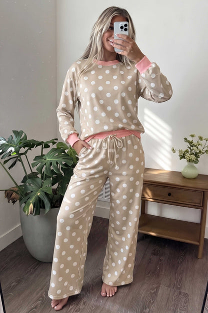 Sweet Talk Polka Dot Top And Pants Set