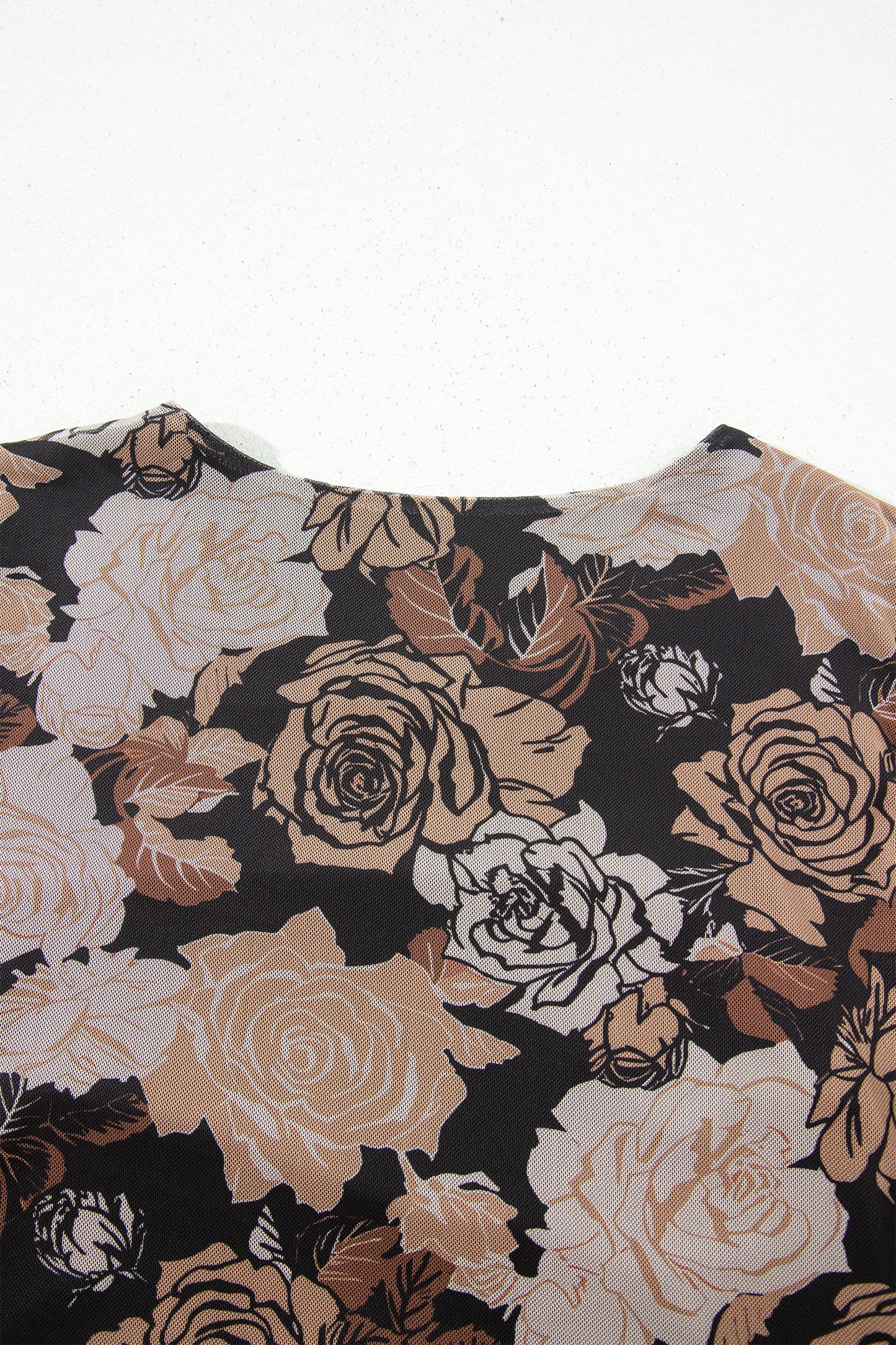 Moonlit Floral Ruffle Mesh Dress
