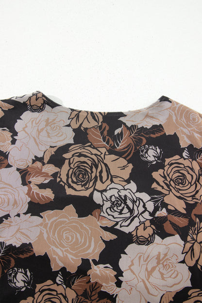 Moonlit Floral Ruffle Mesh Dress