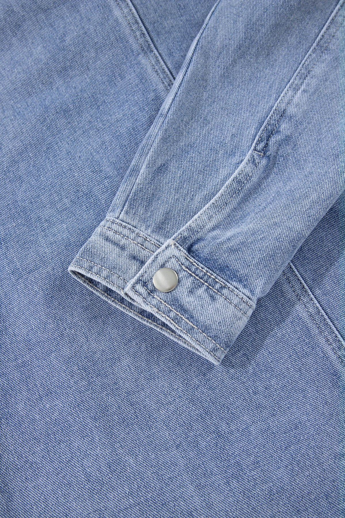 Beau Blue Studded Zip-Up Denim Jacket