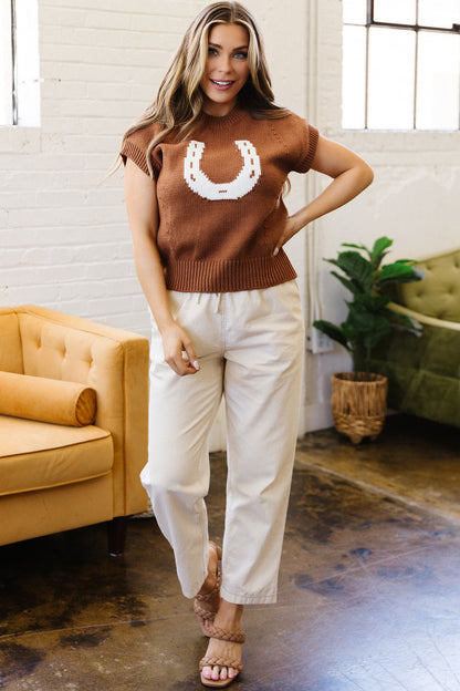 Saddle Up Horseshoe Knit Top