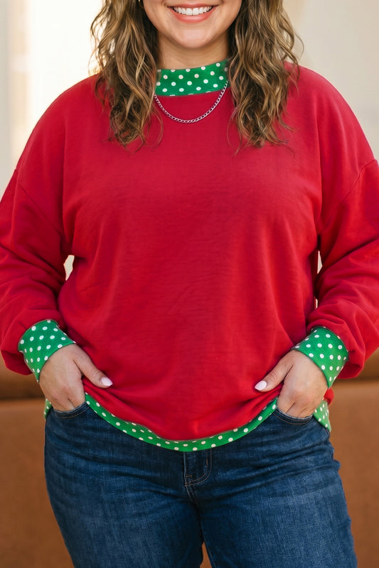 Field Day Polka Dot Plus Size Sweatshirt