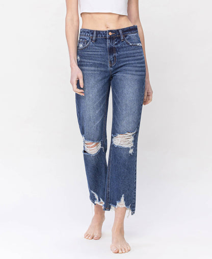 High Rise Relaxed Straight Jeans
