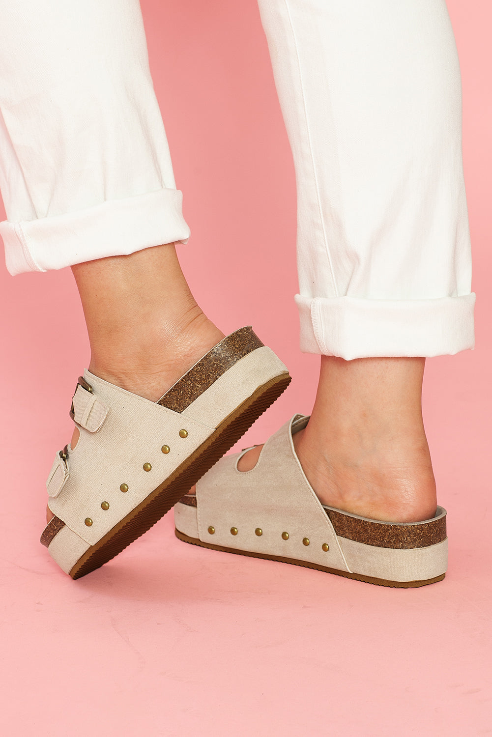 Sunset Suede Buckle Footbed Sandals