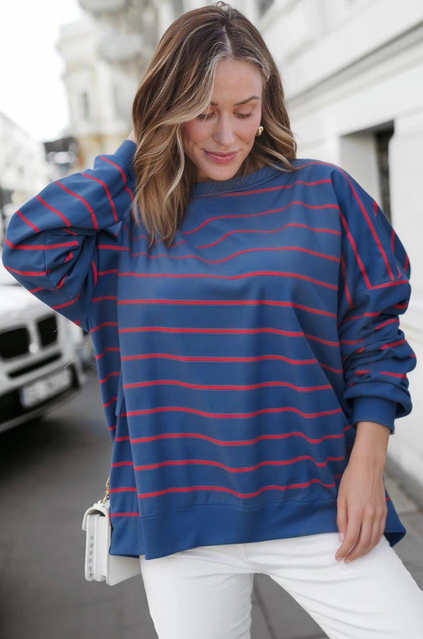 Overlap Drop-Shoulder Sweatshirt