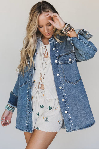 Sail Blue Western Rivet Denim Jacket