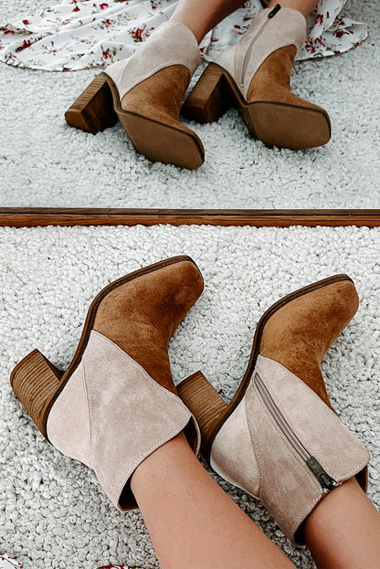 Desert Faux Suede Square Toe Boots