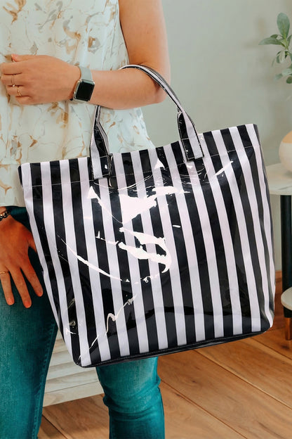 Boardwalk Striped Vinyl Tote