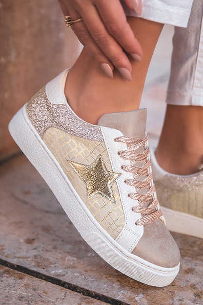 Starlight Glitter Star Lace-Up Sneakers