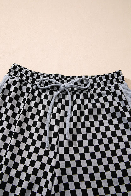 Retro Ride Checkerboard Wide Leg Pants