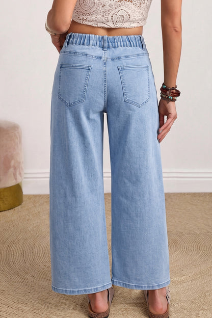 Patch-Pocket Ankle Barrel Jeans