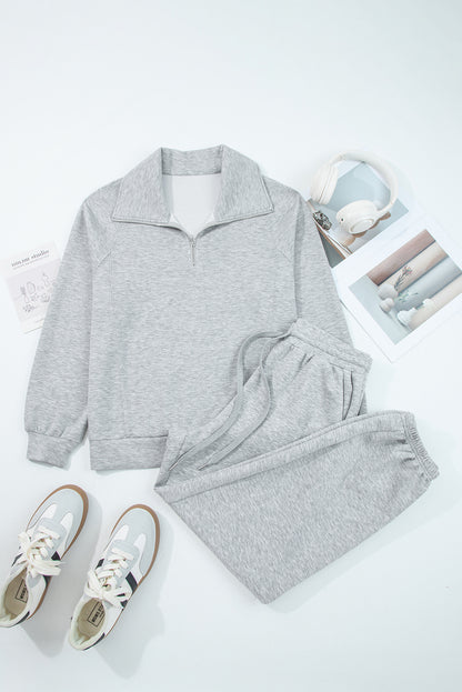 Half-Zip Drawstring Pant Set