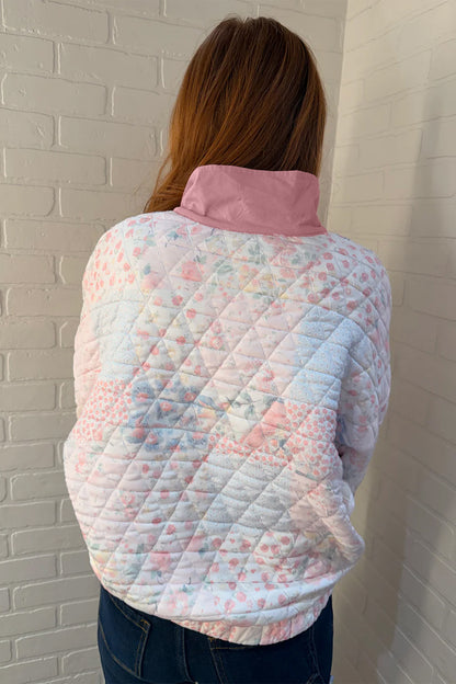 Blooming Floral Quilted Plus Size Sweatshirt