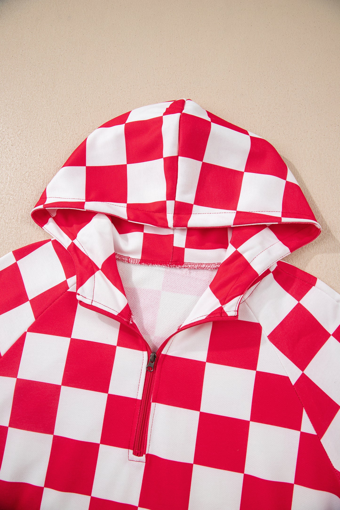 Peppermint Check Half-Zip Pant Set