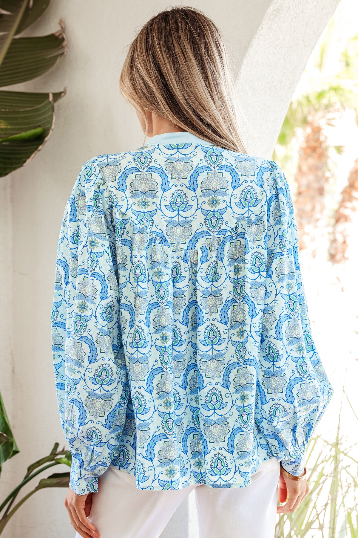 Paisley Puff-Sleeve Shirt