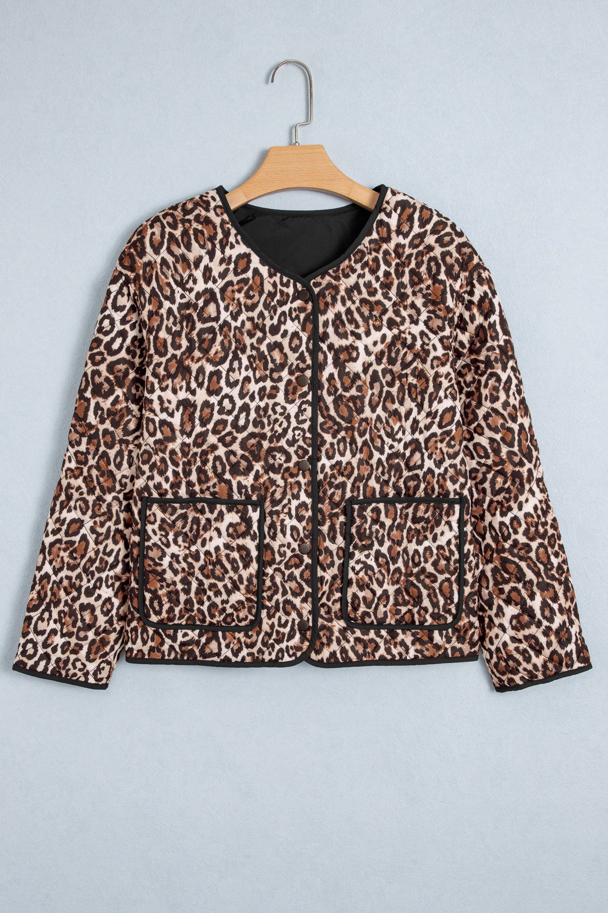 Leopard Quilted Button-Front Jacket — product image 2