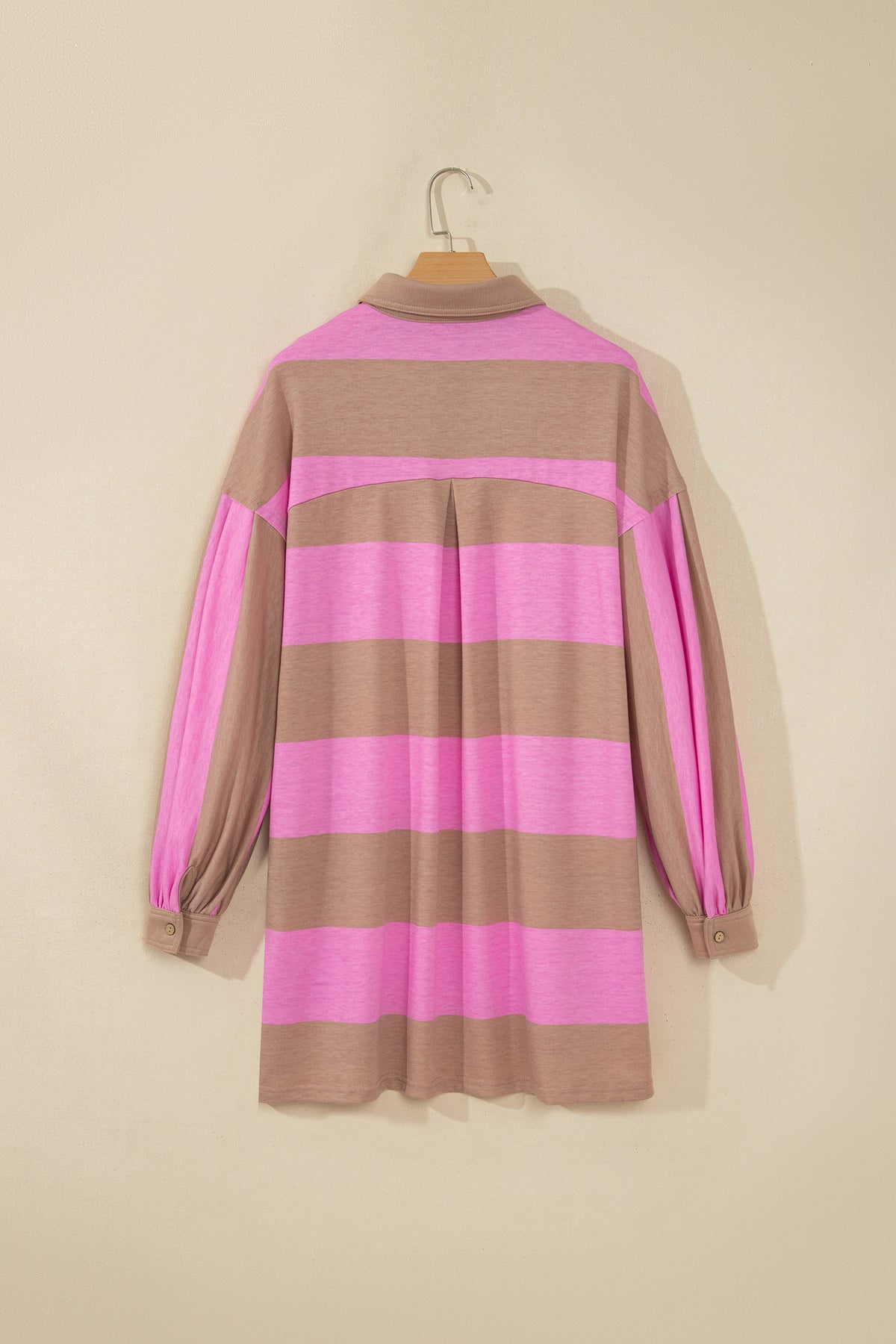 Rose Stripe Button Shift Dress
