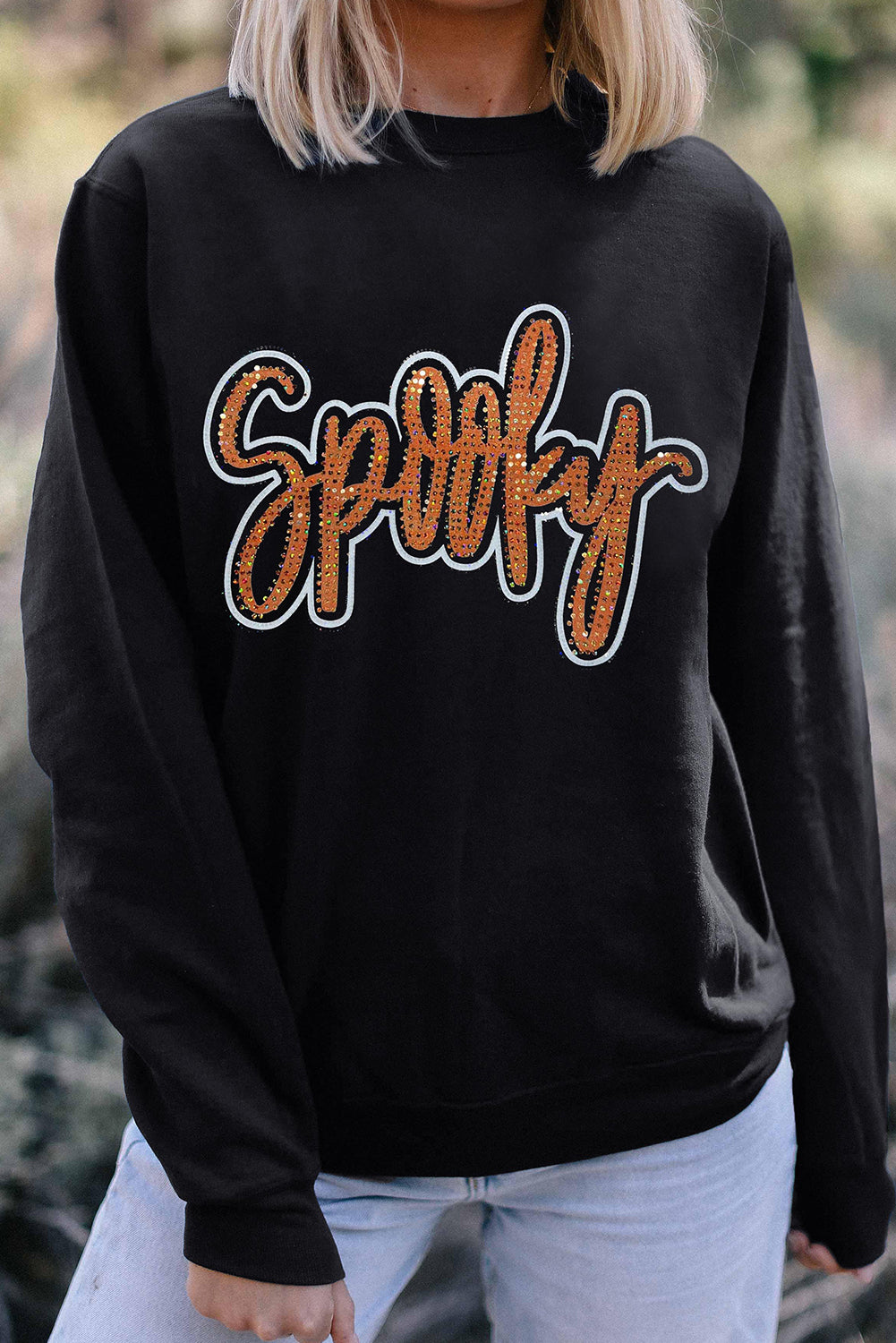 Spooky Sparkle Rhinestone Sweatshirt