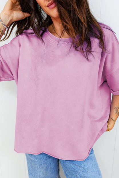 Lavender Mineral Wash Raw-Edge Tee