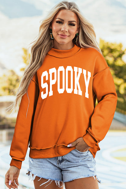 Spooky Boo Reversible Mock Neck Sweatshirt