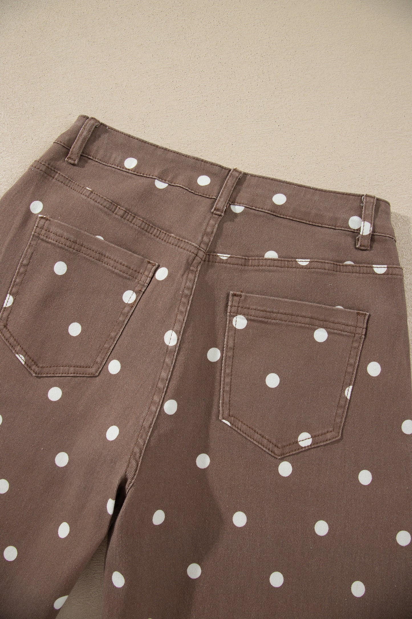 Peach Stand Polka Dot Barrel Jeans