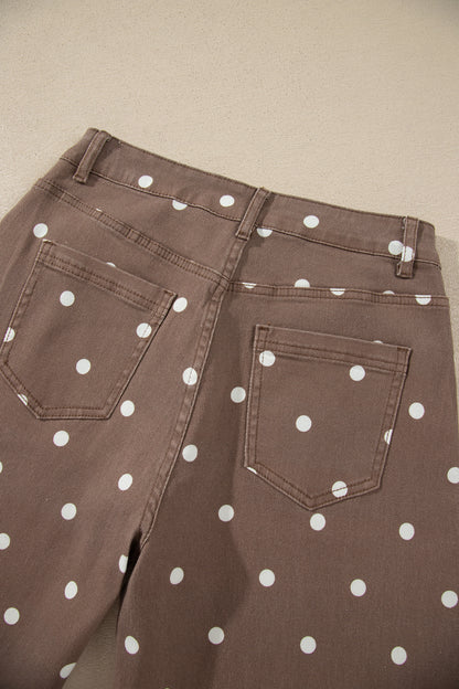 Peach Stand Polka Dot Barrel Jeans