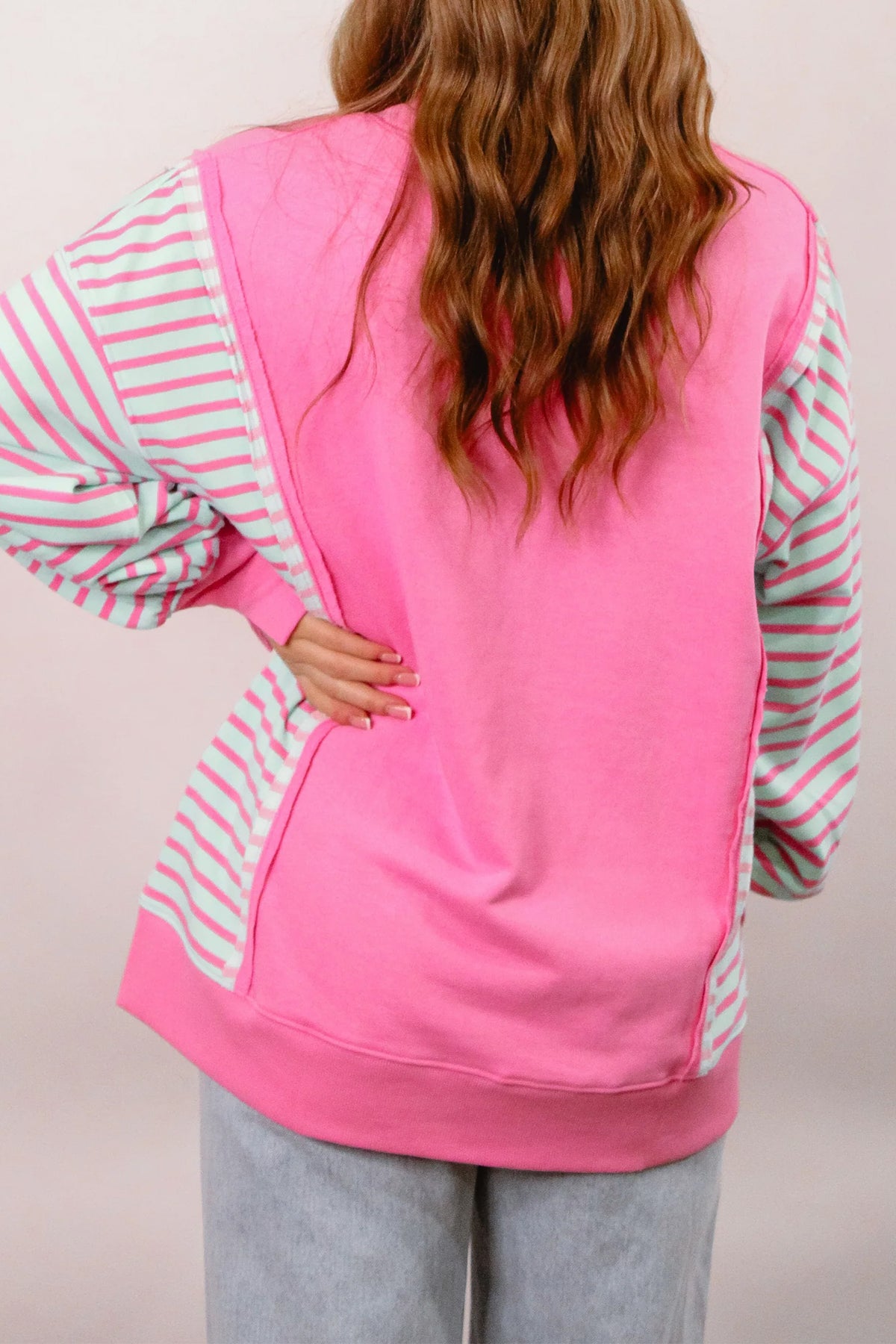 Striped Colorblock Split-Hem Top