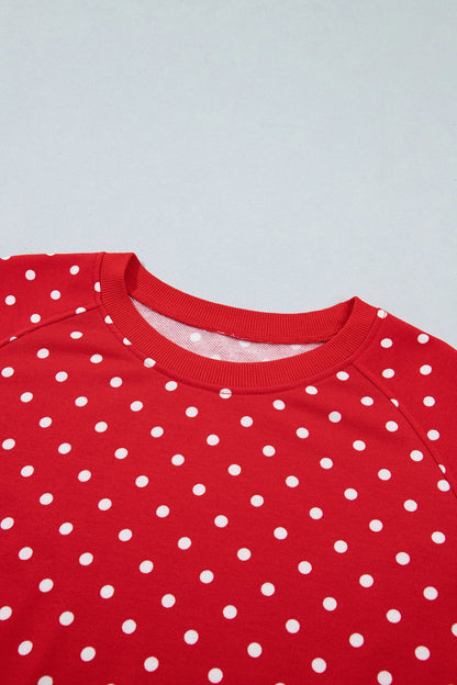 Polka Dot Long Sleeve Top & Wide Leg Pant Set