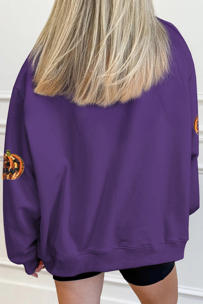Spooky Pumpkin Sequin Sweatshirt