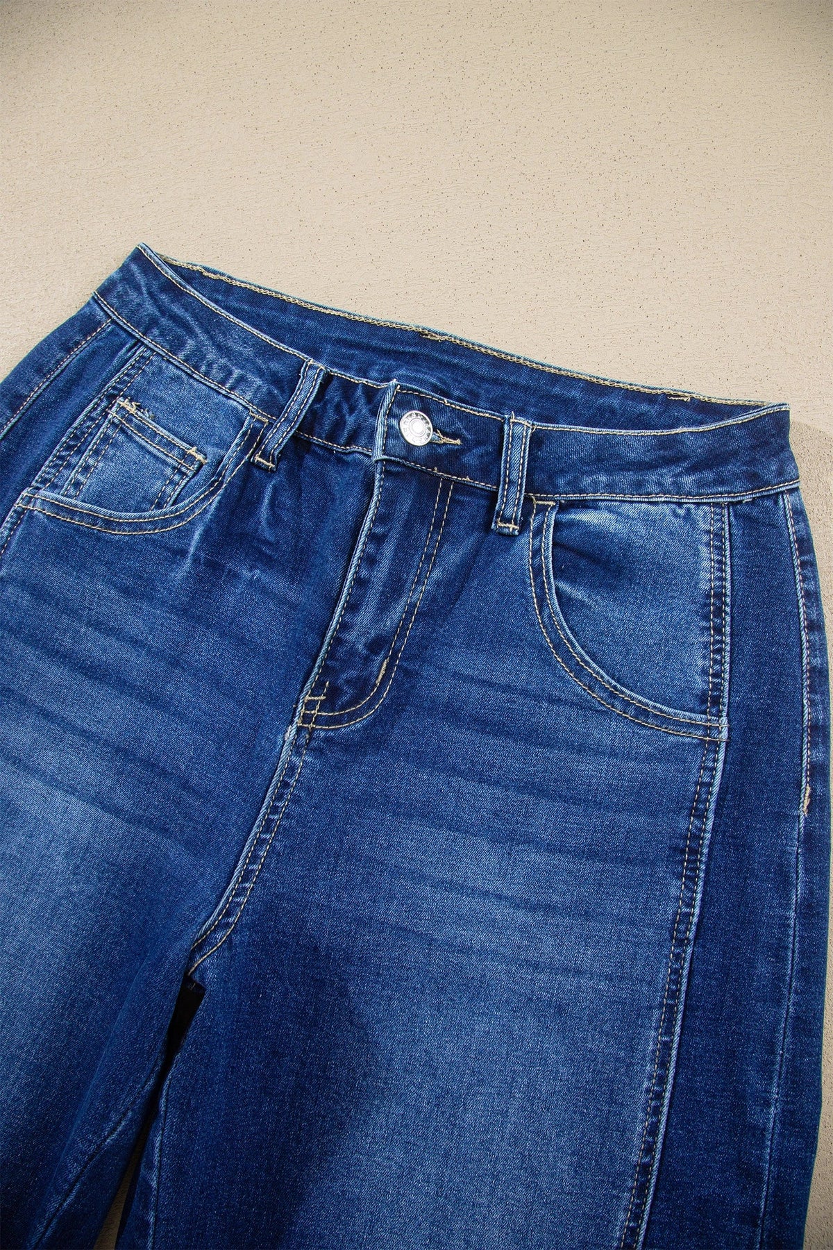 Cuffed Raw Hem High-Waist Jeans — view 4