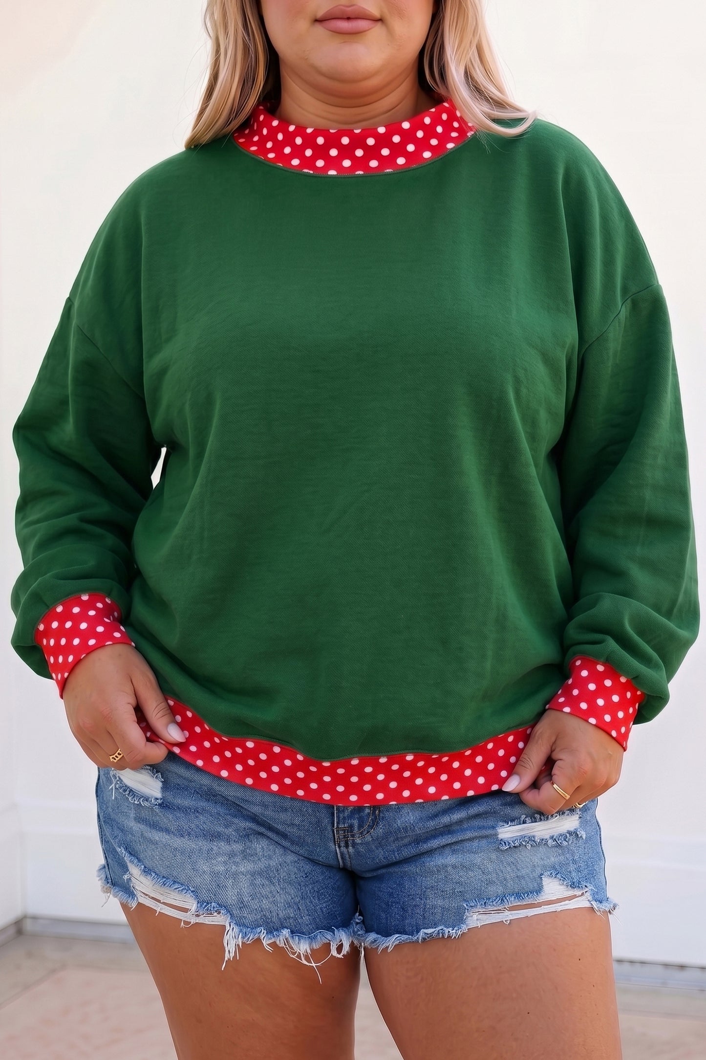 Field Day Polka Dot Plus Size Sweatshirt