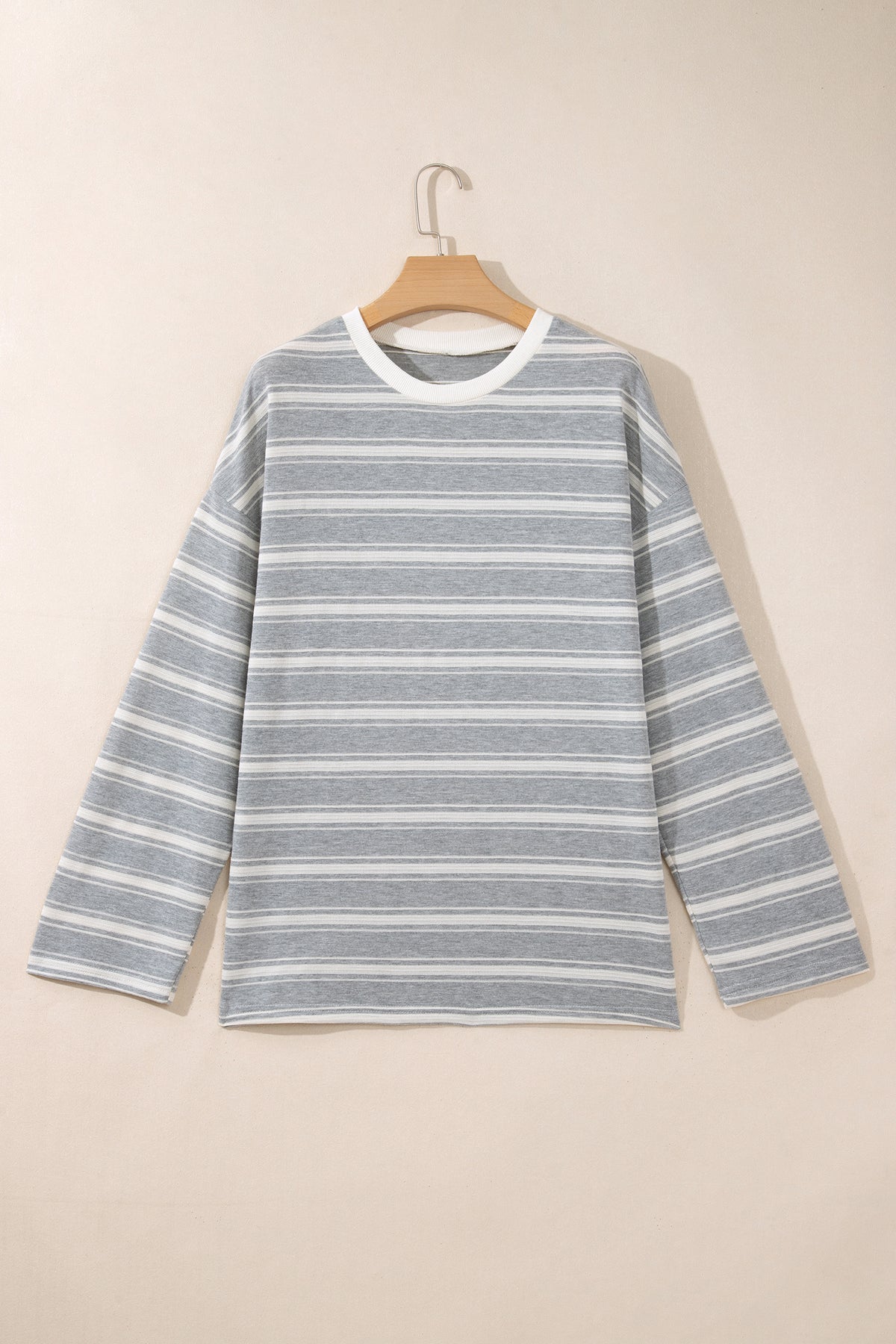 Gray Stripe Relaxed Tunic Top
