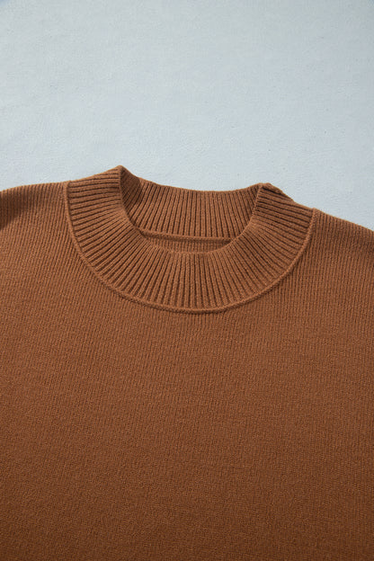 Chestnut Ribbed Tunic Sweater
