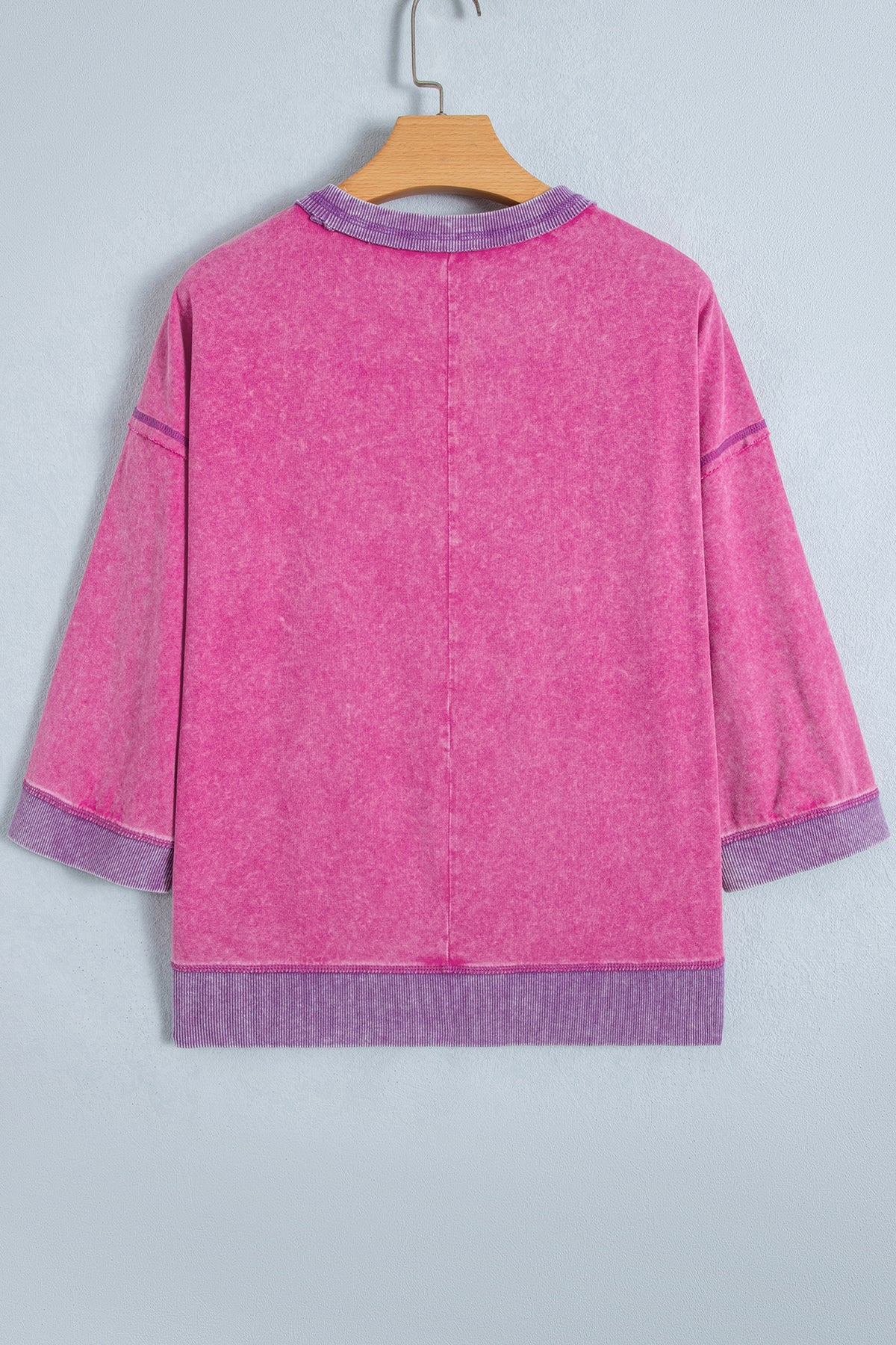 Strawberry Mineral Wash Contrast Top