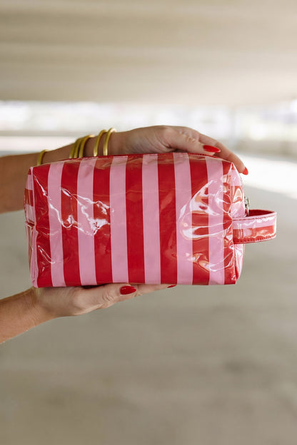 Sunlit Striped PVC Cosmetic Bag