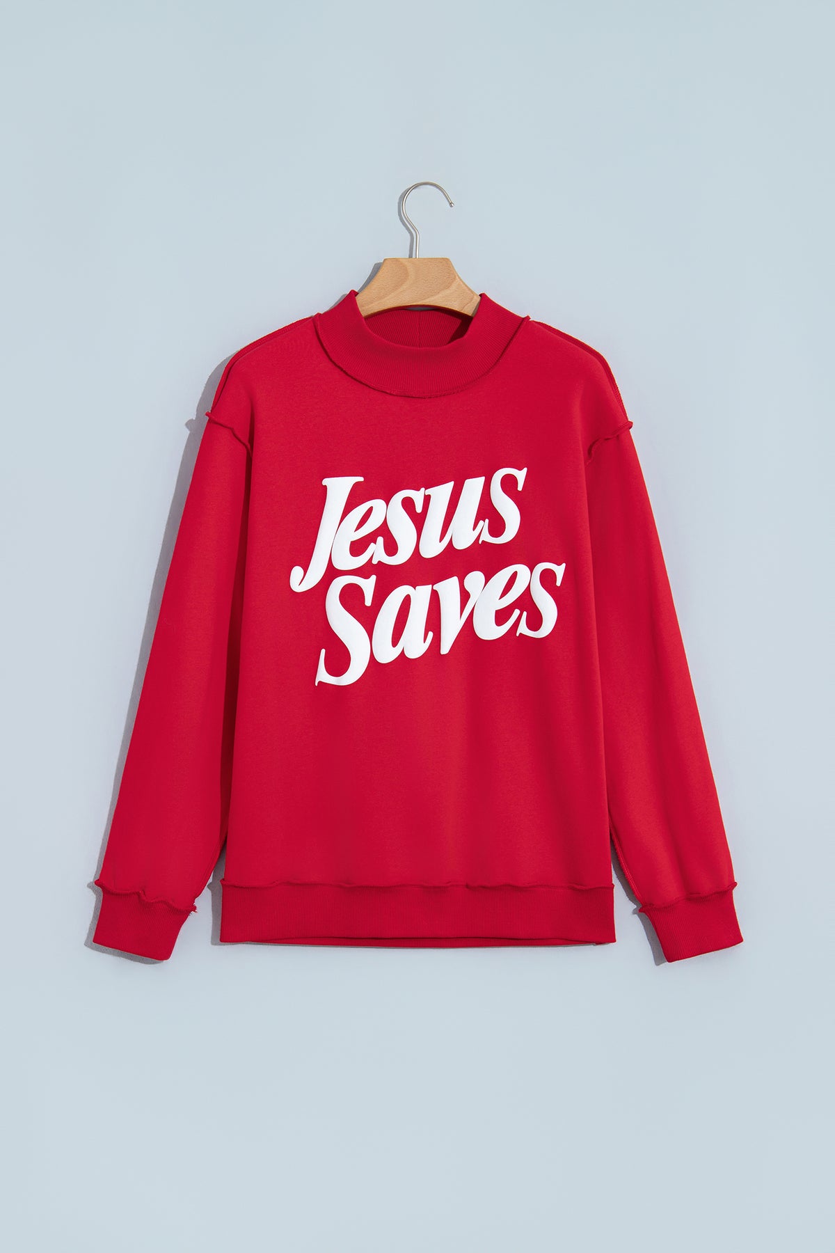 Jesus Saves Mock Neck Sweatshirt