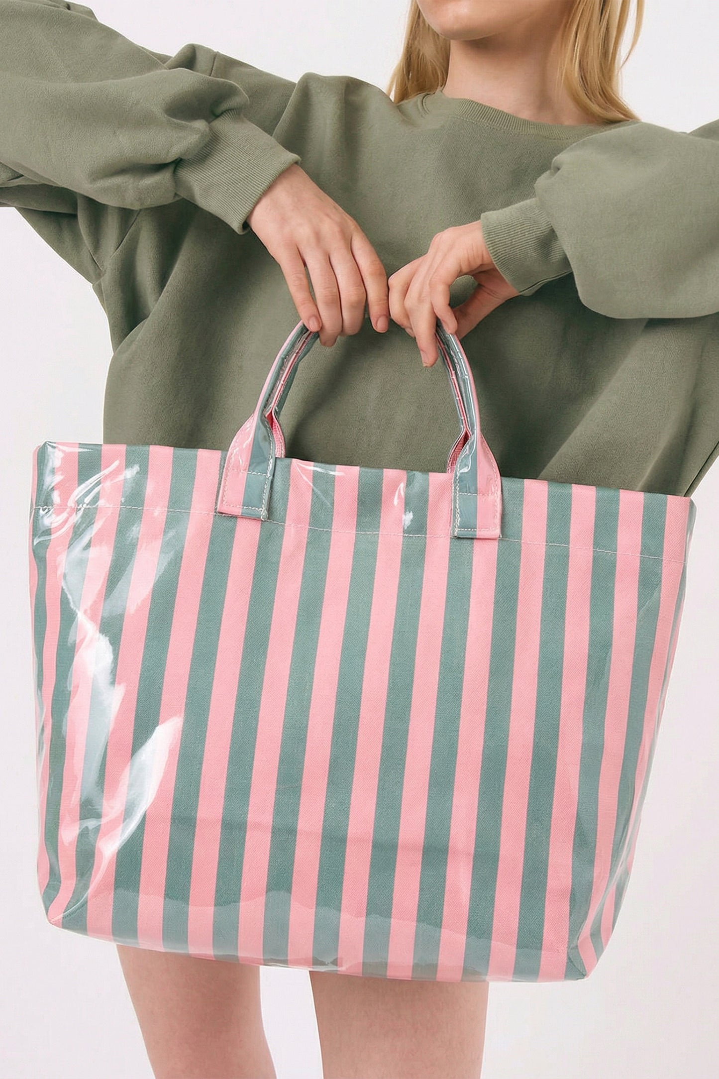 Boardwalk Striped Vinyl Tote