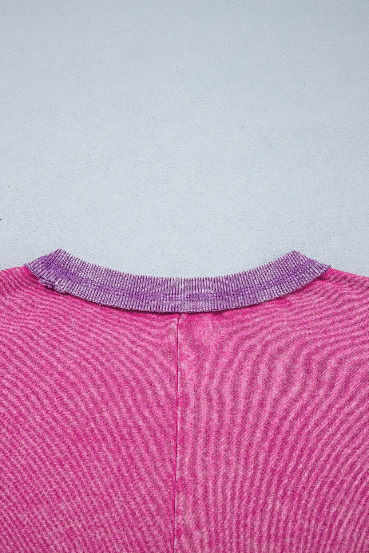 Strawberry Mineral Wash Contrast Top