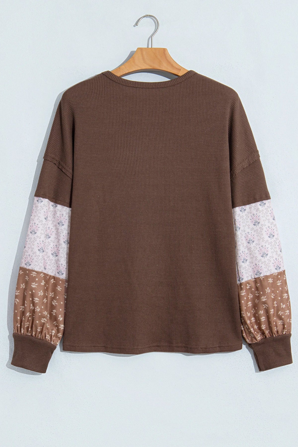 Plus Size Floral Patchwork Waffle-Knit Top — product image 3