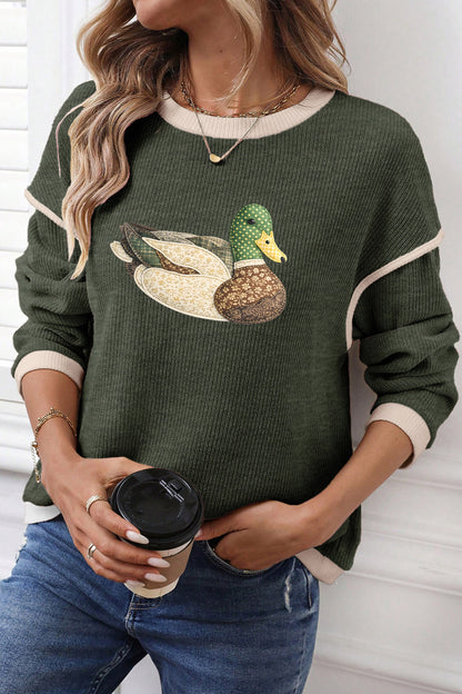 Lucky Mallard Contrast Knit Top