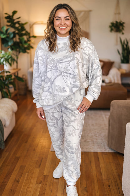 Timber Camo Plus Size Stand Neck Set