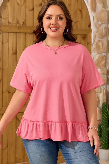 Raw-Seam Ruffle-Hem Tee
