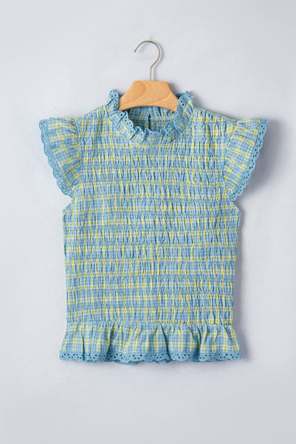 Gingham Lace-Trim Tank