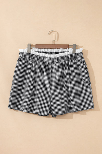Hay Bale Plaid Plus Size Shorts